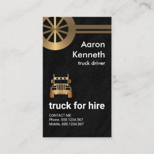 Tarjeta De Visita Camión Grunge Faux Metalizado de transporte subte