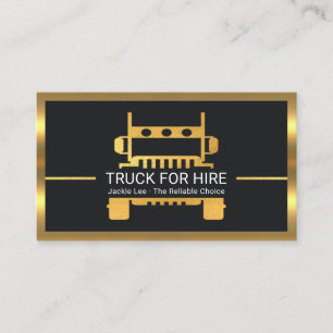 Tarjeta De Visita Camión Logístico de Oro Super Estiloso Camionero
