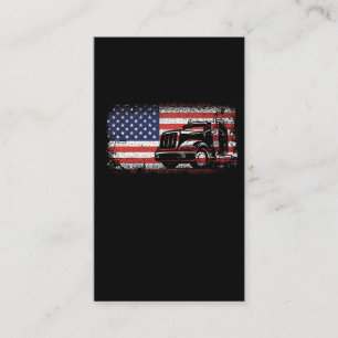 Tarjeta De Visita Camión norteamericano camionero bandera norteameri