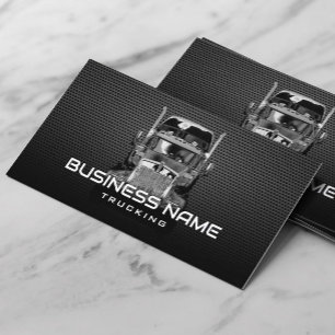 Tarjeta De Visita Camión profesional Semi Camión negro Metalizado