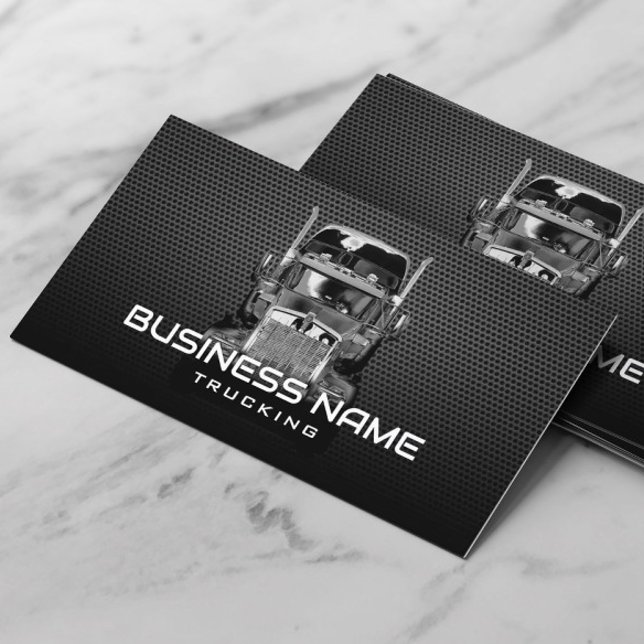 Tarjeta De Visita Camión profesional Semi Camión negro Metalizado (Subido por el creador)