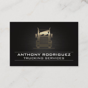 Tarjeta De Visita Camión Semi Metalizado de Oro   Controlador   Logí