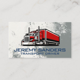 Tarjeta De Visita Camión semi rojo Transporte global Envío