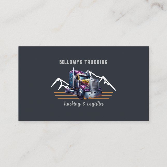 Tarjeta De Visita Camión Semi Y Logística (Anverso)