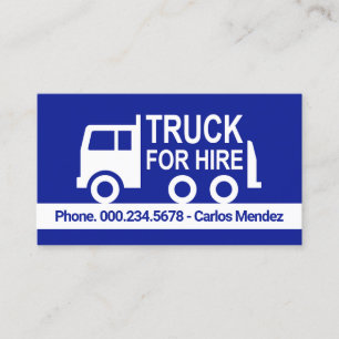 Tarjeta De Visita Camión Simple Para Alquilar