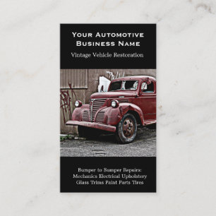 Tarjeta De Visita Camión totalmente arruinado con el parabrisas rot