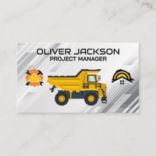 Tarjeta De Visita Camión Volquete de Construcción Transportando Mate