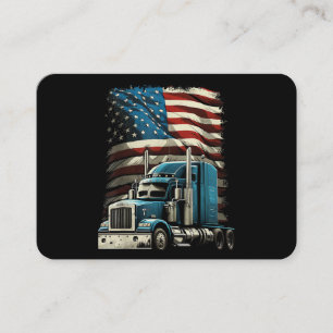 Tarjeta De Visita Camionero Bandera Estadounidense Para Camión Patri