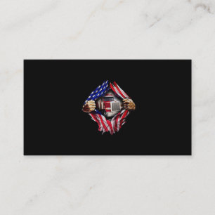 Tarjeta De Visita Camionero Conductor de Camión de Bandera Americana
