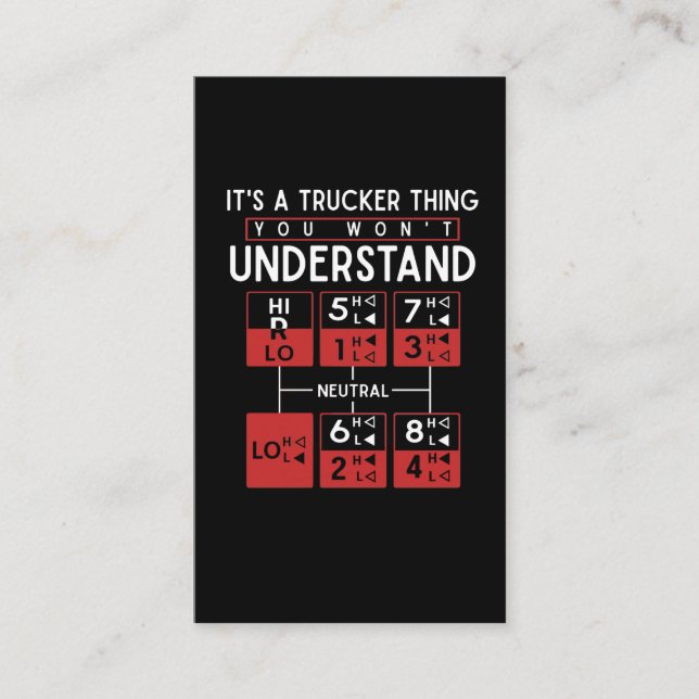 Tarjeta De Visita Camionero gracioso dice (Anverso)