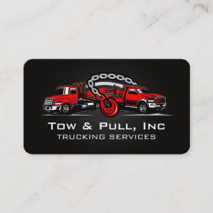 Tarjeta De Visita Camiones de Remolque Rojos Servicios de Auto