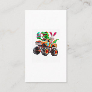 Tarjeta De Visita Camioneta Monstruo Pascua Bunny T-Rex Dino Diverti