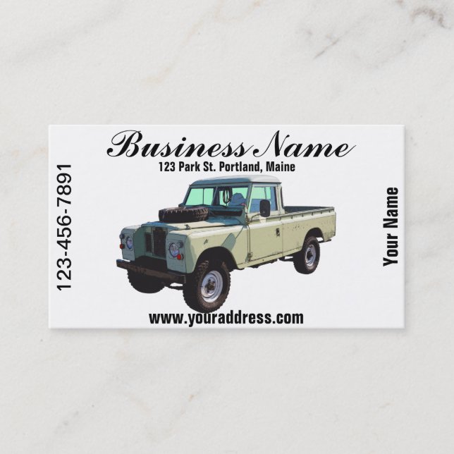 Tarjeta De Visita Camioneta pickup 1971 de Land Rover (Anverso)