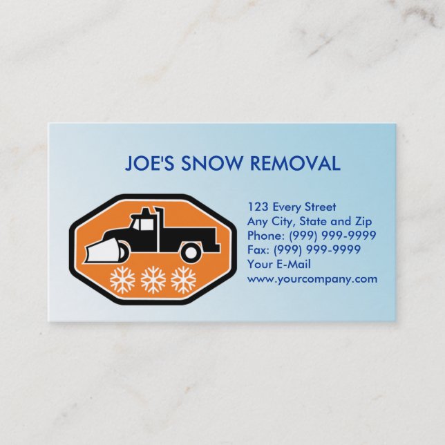 Tarjeta De Visita Camioneta pickup del Snowplow (Anverso)