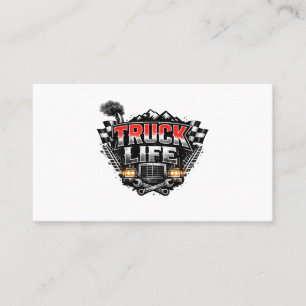 Tarjeta De Visita Camioneta Vida Grunge Distorsionada Rojo Cromo Gor