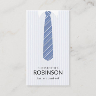 Tarjeta De Visita Camisa blanca y contable azul del lazo del color