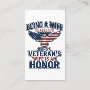 Tarjeta De Visita Camiseta Águila Patriótica Honor Esposa de Veteran