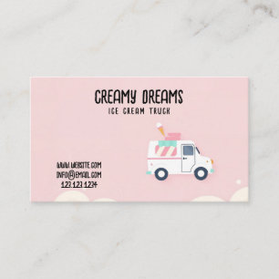 Tarjeta De Visita Camiseta de helado rosa claro