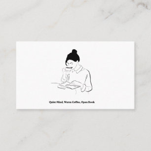 Tarjeta De Visita Camiseta de línea artística de libro estético y ca