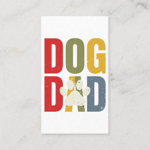 Tarjeta De Visita Camiseta de tipografía retro con huella de perro d