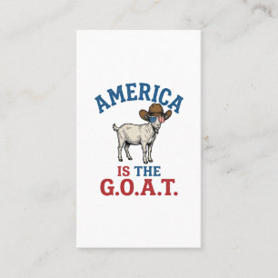 Tarjeta De Visita Camiseta de vaquero de cabra patriótica América es