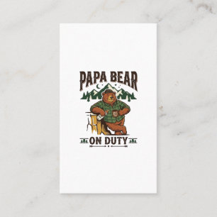 Tarjeta De Visita Camiseta del Día del Padre Papá Oso de Servicio Cu
