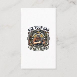 Tarjeta De Visita Camiseta del Día del Padre Repara Papá Pregúntale 