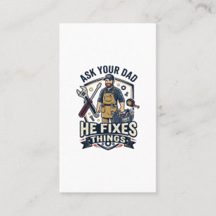Tarjeta De Visita Camiseta del Día del Padre repara papá Pregúntale 