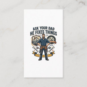 Tarjeta De Visita Camiseta del Día del Padre repara papá Pregúntale 