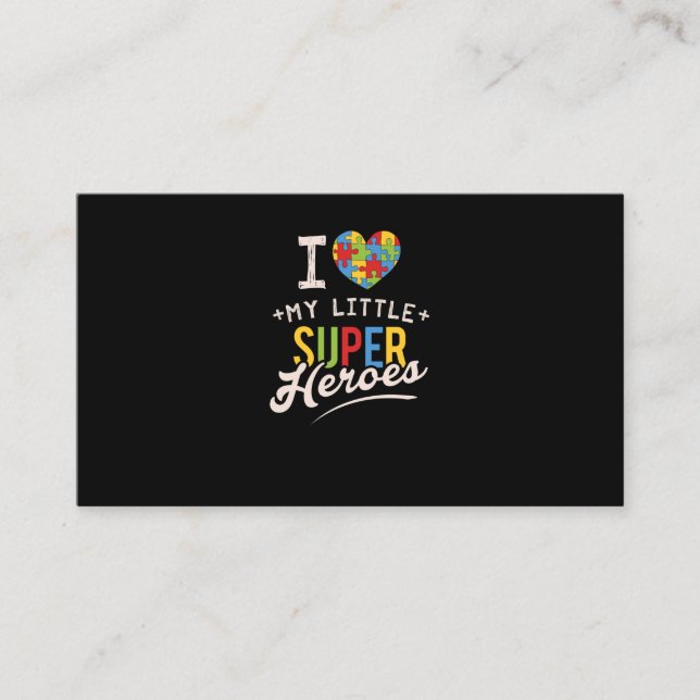 Tarjeta De Visita Camiseta del mes del autismo para profesor de educ (Anverso)