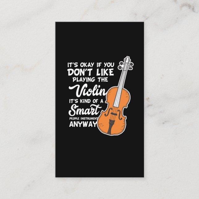 Tarjeta De Visita Camiseta del violín - juego elegante divertido del (Anverso)