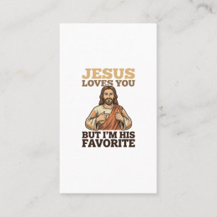 Tarjeta De Visita Camiseta divertida de fe vintage Jesús te ama Dise