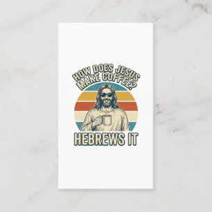 Tarjeta De Visita Camiseta divertida de Jesús café grabado vintage d