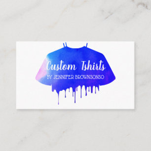 Tarjeta De Visita Camiseta Goteante Azul Rosa Ropa Vestimenta