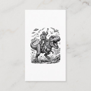 Tarjeta De Visita Camiseta gráfica de jinete de dinosaurio con graba