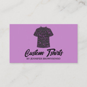 Tarjeta De Visita Camiseta Morada Metálica Impresión Ropa Vestimenta