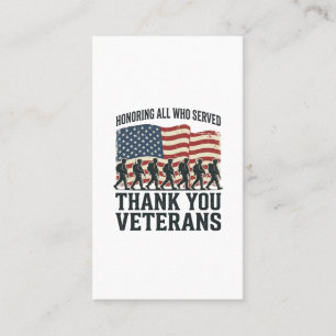 Tarjeta De Visita Camiseta Patriótica Militar Bandera Gracias Vetera