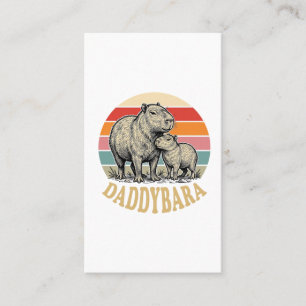 Tarjeta De Visita Camiseta vintage de puesta de sol de papá capybara