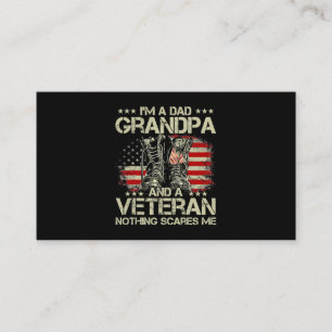 Tarjeta De Visita Camisetas Del Día Del Abuelo Veterano Del Padre 24