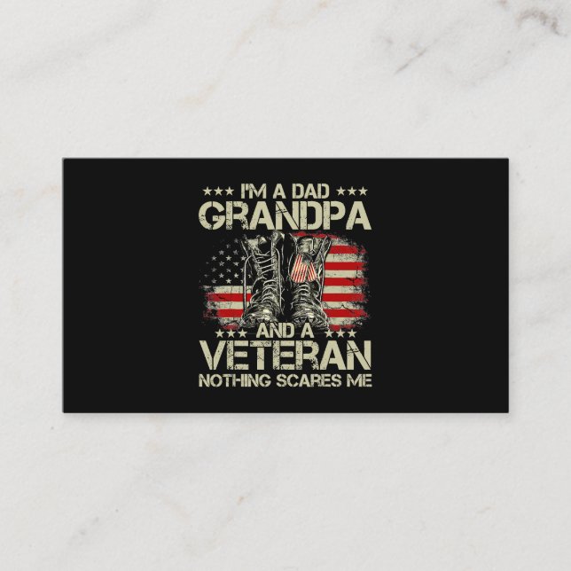 Tarjeta De Visita Camisetas Del Día Del Abuelo Veterano Del Padre 24 (Anverso)