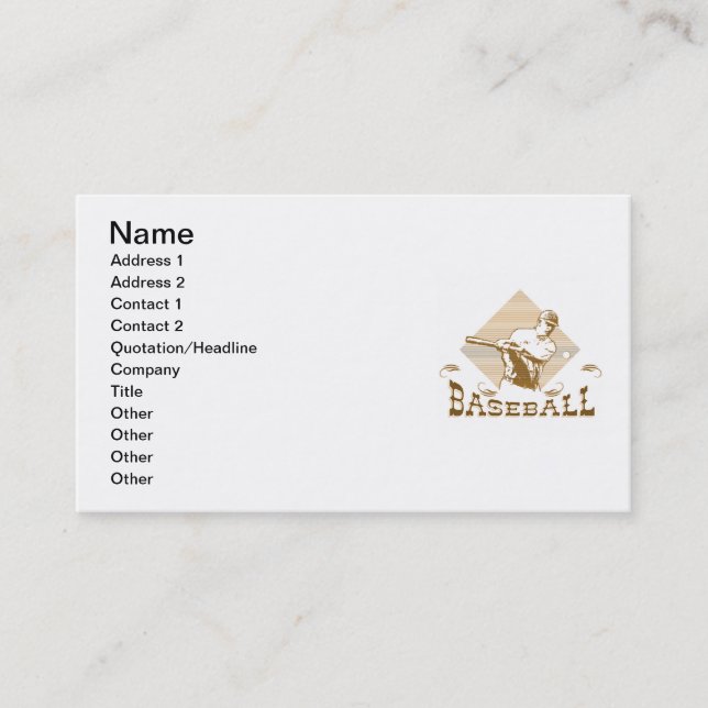 Tarjeta De Visita Camisetas y regalos del béisbol del viejo estilo (Anverso)