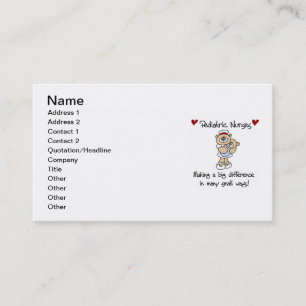 Tarjeta De Visita Camisetas y regalos pediátricos de las enfermeras