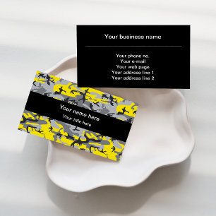 Tarjeta De Visita Camo amarillo y gris, Camuflaje, Militar, Ejército