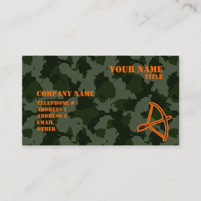 Tarjeta De Visita Camo Archery (Anverso)