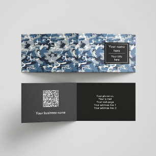 Tarjeta De Visita Camo Azul, Camuflaje de Invierno, Camuflaje de Nie
