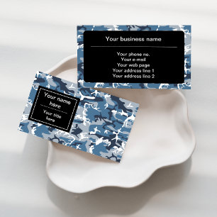 Tarjeta De Visita Camo Azul, Camuflaje de Invierno, Camuflaje de Nie