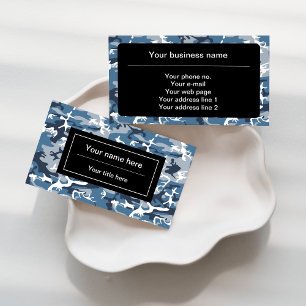 Tarjeta De Visita Camo Azul, Camuflaje de Invierno, Camuflaje de Nie