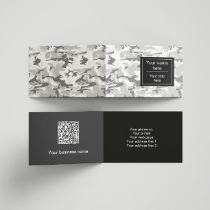 Tarjeta De Visita Camo Gris, Camuflaje de Invierno, Camuflaje de Nie