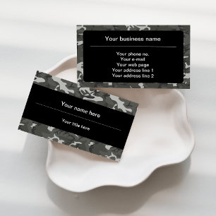 Tarjeta De Visita Camo gris, Camuflaje, Militar, Ejército