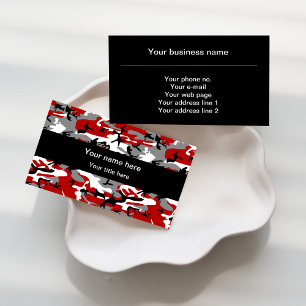 Tarjeta De Visita Camo rojo y gris, Camuflaje, Militar, Ejército